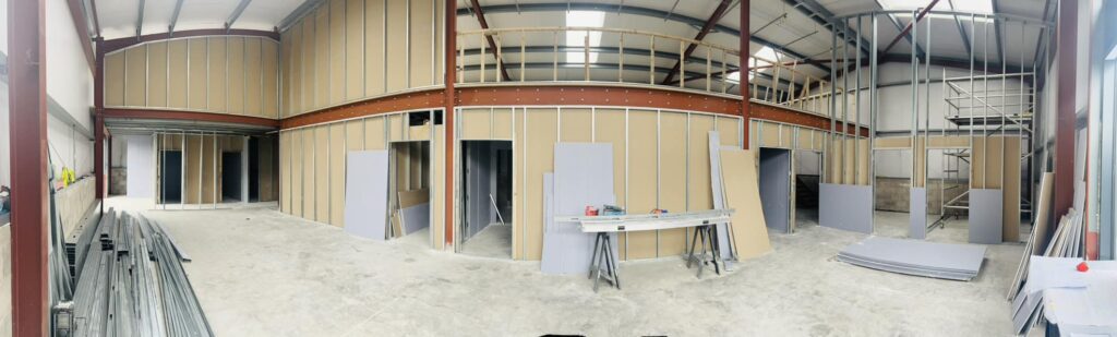 Bowland Vets inside during build