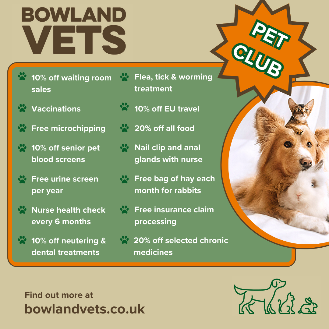 Bowland Pet Club list of benefits